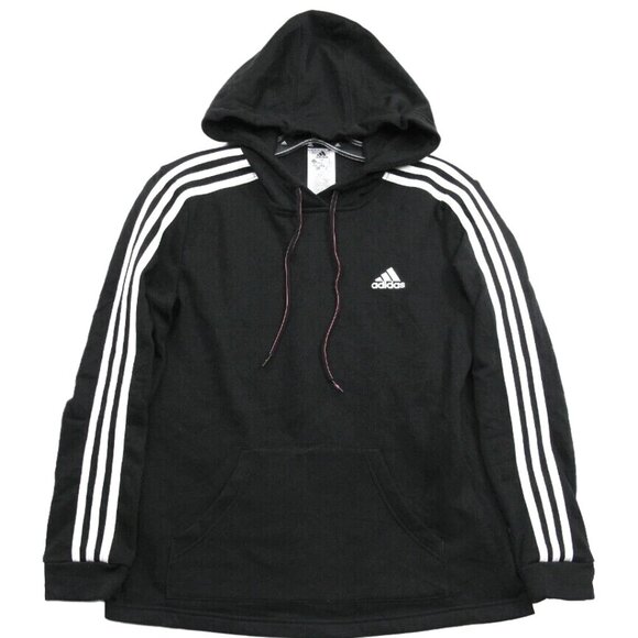 Adidas Hoodie Black Hooded Pouch Pocket Pullover Sweater Jacket Women's Small S - Picture 8 of 8